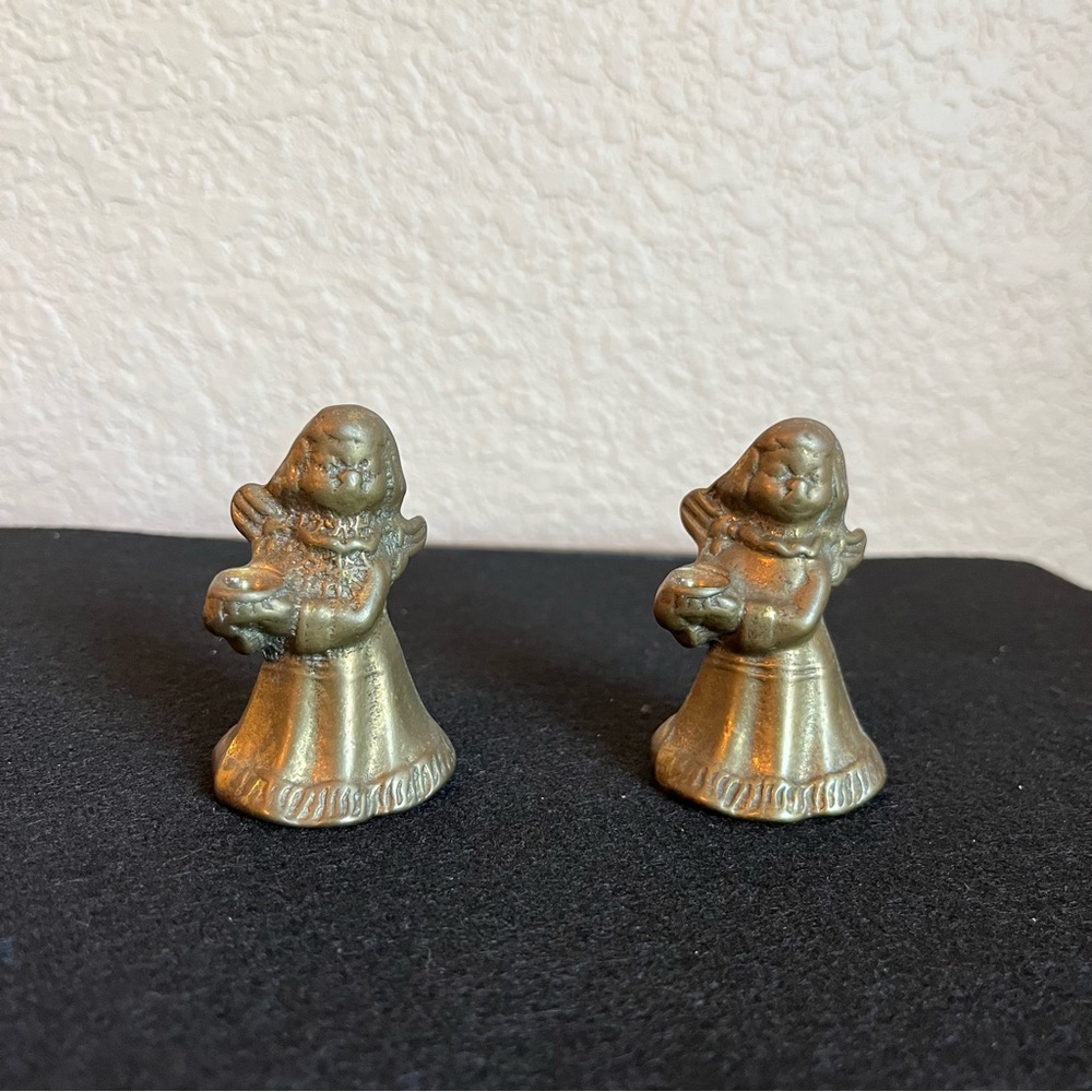 Mini Brass Angel Candle Holder Figurines 2 1/2" Home Decor Vintage